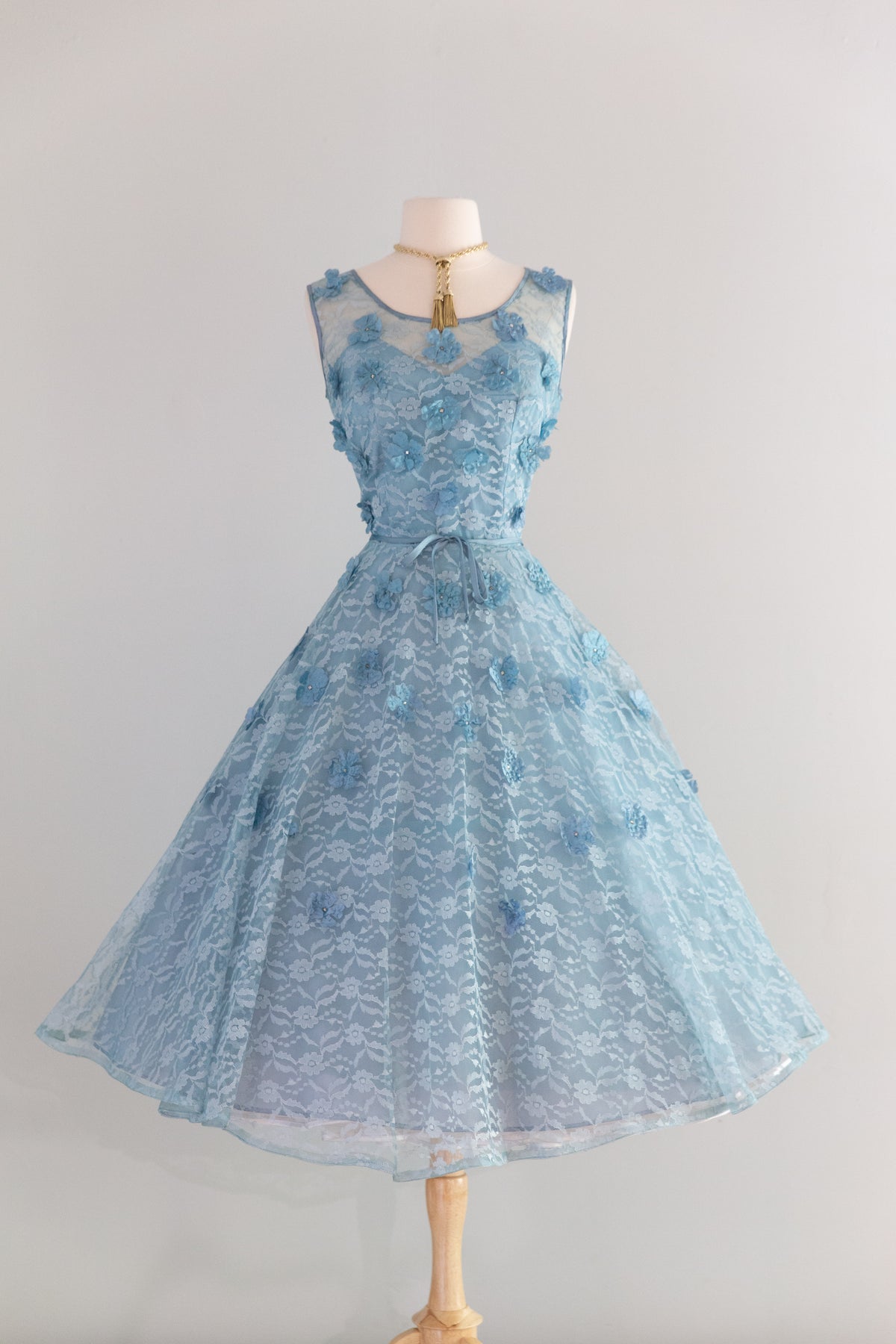 slim fit dress slacks Beautiful 1950's Forget Me Not Blue Lace Floral Party Dress / M – Xtabay  Vintage