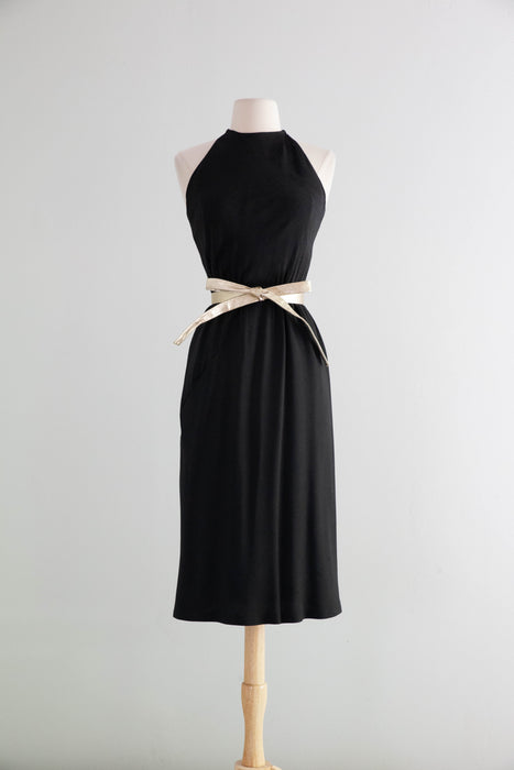 Iconic and Rare 1970's Halston Silk Bias Cut Halter Neck Dress With Go Xtabay Vintage Iconic and Rare 1970's Halston Silk Bias Cut Halter Neck Dress With Go Xtabay Vintage