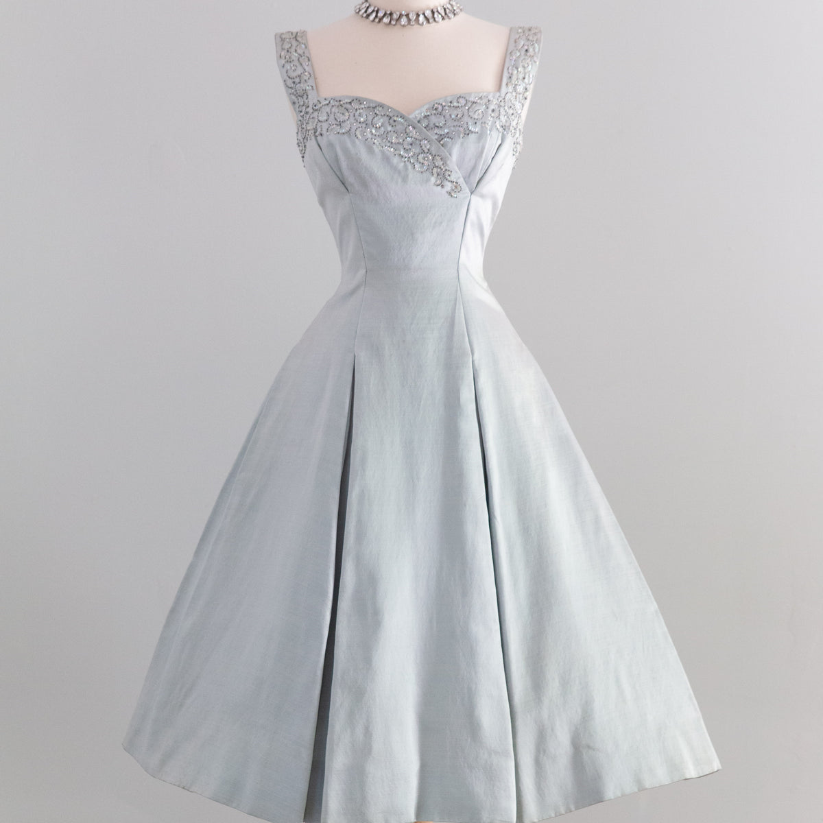 Stunning 1950's Ice Blue Cocktail Dress By Rappi / XS – Xtabay Vintage
