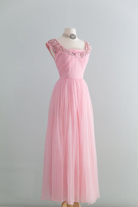 Glamorous 1950's Emma Domb Cotton Candy Evening Gown / SM