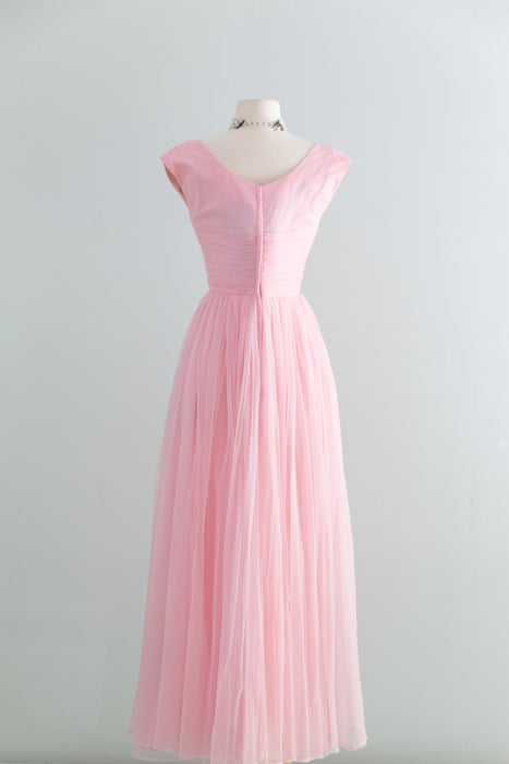 Glamorous 1950's Emma Domb Cotton Candy Evening Gown / SM