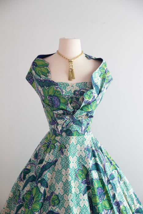 Stunning 1950's Pauline Lake Hawaiian Cotton Strapless Sundress with Bolero Jacket / Sm
