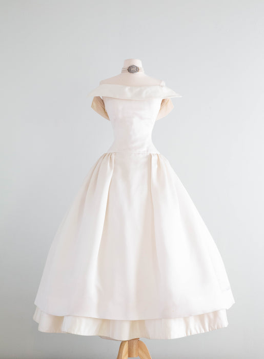 Stunning Vintage Vera Wang Silk Midi Length Wedding Dress / Small