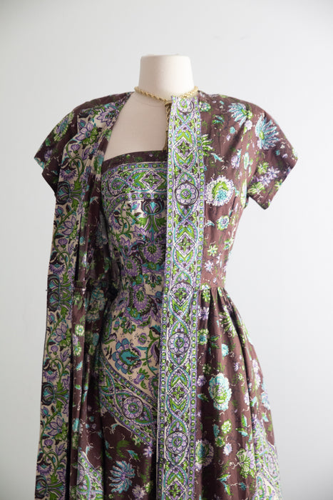 Rare 1950's Pat Premo Dress and Sunsuit Set In Cotton / S