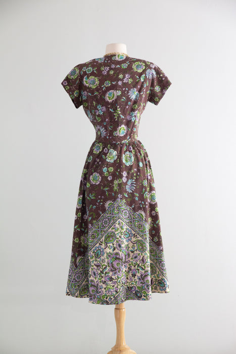 Rare 1950's Pat Premo Dress and Sunsuit Set In Cotton / S