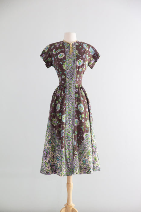 Rare 1950's Pat Premo Dress and Sunsuit Set In Cotton / S