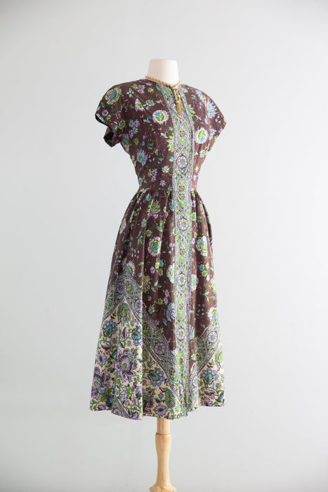 Rare 1950's Pat Premo Dress and Sunsuit Set In Cotton / S