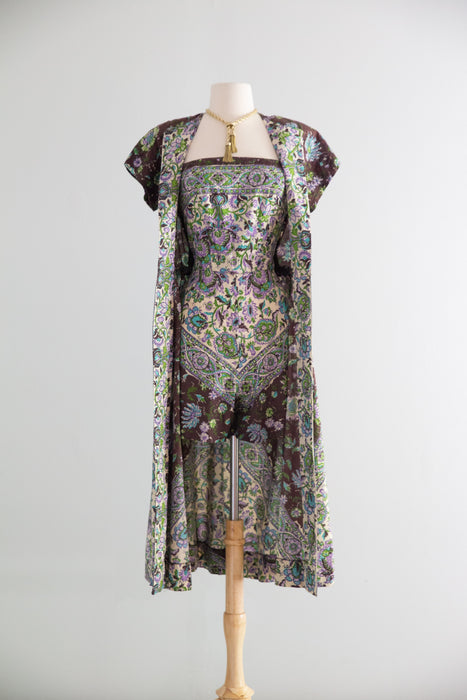 Rare 1950's Pat Premo Dress and Sunsuit Set In Cotton / S