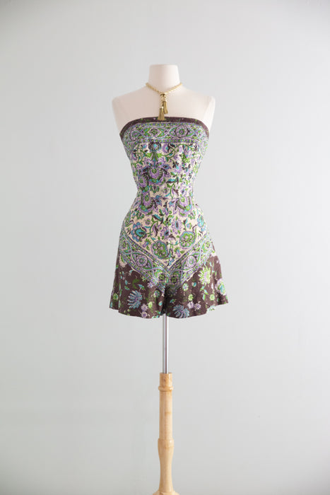 Rare 1950's Pat Premo Dress and Sunsuit Set In Cotton / S