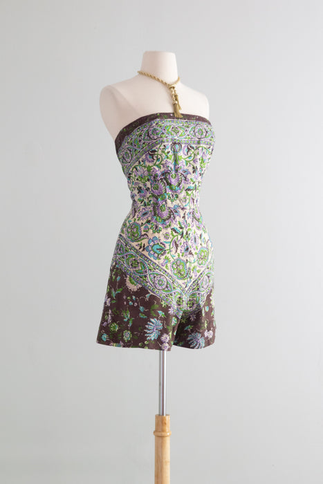 Rare 1950's Pat Premo Dress and Sunsuit Set In Cotton / S