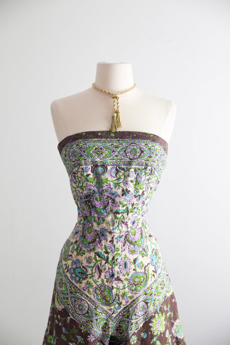 Rare 1950's Pat Premo Dress and Sunsuit Set In Cotton / S