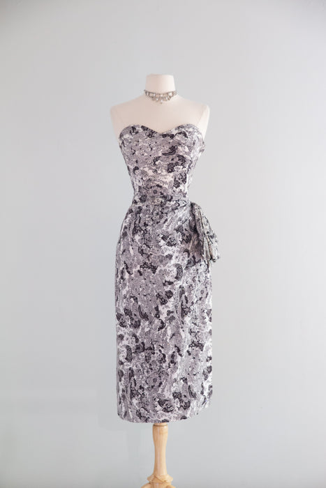 Fabulous 1950's Cotton Sarong Dress & Matching Wrap by Vic Trent / S