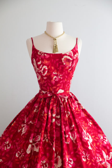 1950's Kamehameha Hibiscus 🌺 Cotton Sundress / SM