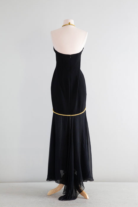 Sublime Vintage 1990's Designer Kathryn Dianos Halter Gown / Medium Xtabay Vintage Sublime Vintage 1990's Designer Kathryn Dianos Halter Gown / Medium Xtabay Vintage