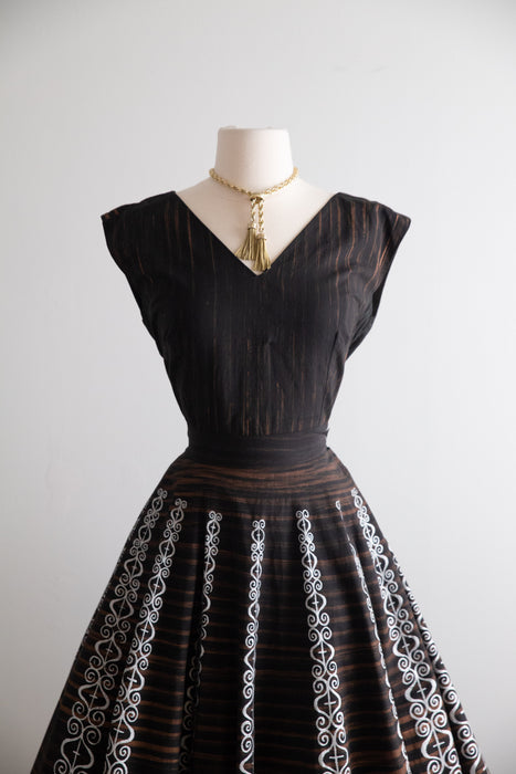 Marvelous 1950's Mexican Circle Skirt & Top Set By Mocambo / SM