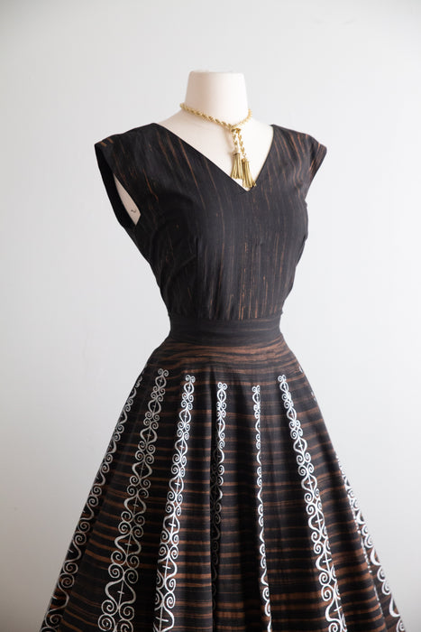 Marvelous 1950's Mexican Circle Skirt & Top Set By Mocambo / SM