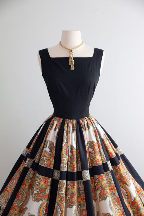 Favorite 1950's Baroque Print Cotton Summer Dress / S