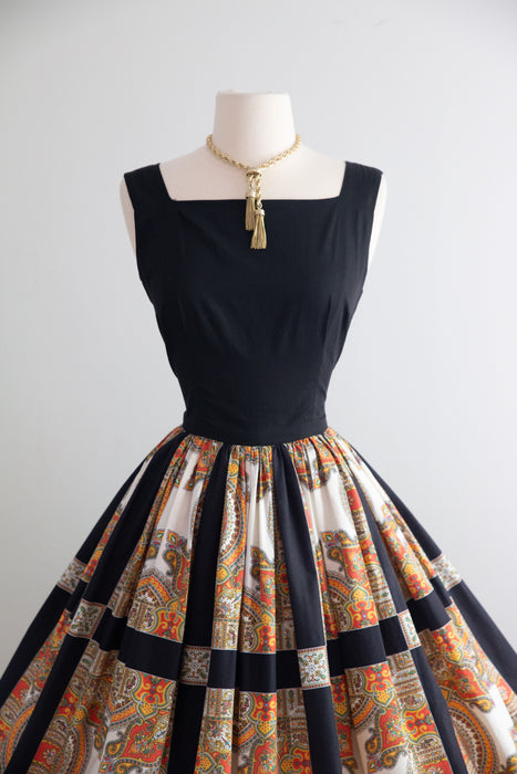 Favorite 1950's Baroque Print Cotton Summer Dress / S