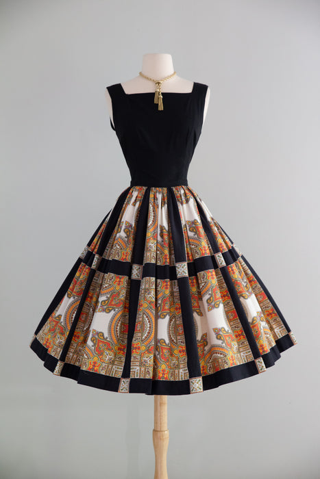 Favorite 1950's Baroque Print Cotton Summer Dress / S