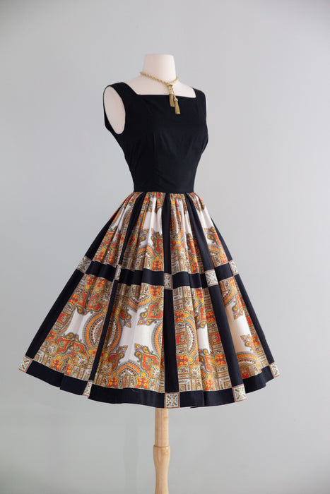 Favorite 1950's Baroque Print Cotton Summer Dress / S