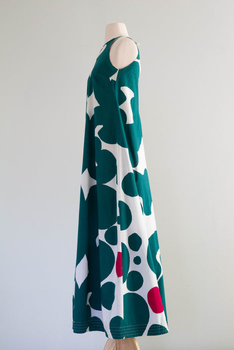 EPIC Dated 1966 Marimekko Maxi Dress From Finland / Medium Xtabay Vintage EPIC Dated 1966 Marimekko Maxi Dress From Finland / Medium Xtabay Vintage