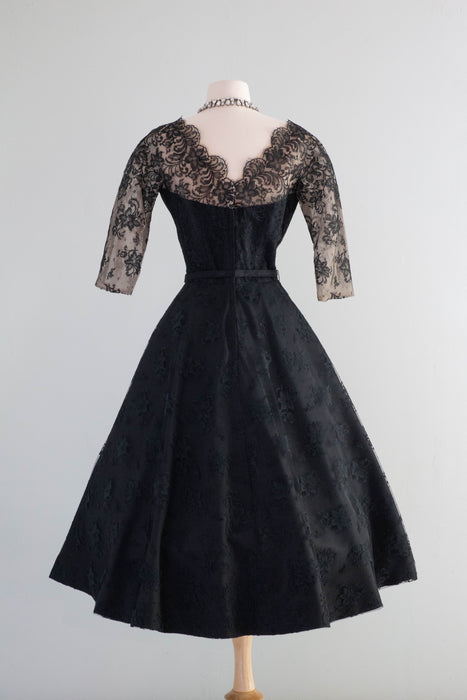Stunning 1950's Illusion Lace Party Dress by Frank Starr / Small Xtabay Vintage Stunning 1950's Illusion Lace Party Dress by Frank Starr / Small Xtabay Vintage