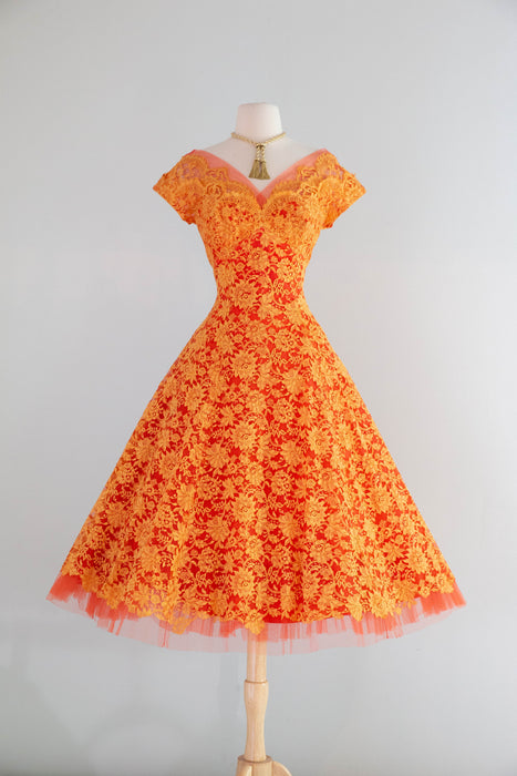 blood orange dress Vintage Silk Crepe Blood Orange Slip Gown