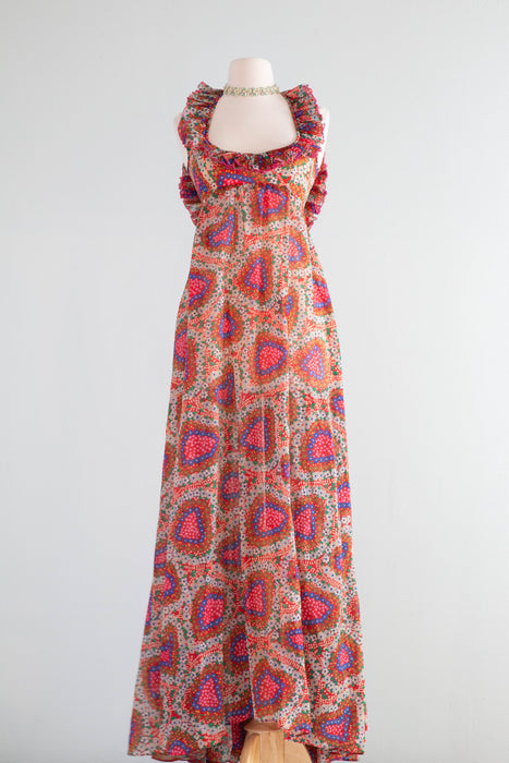 jean varon maxi dress Jean Varon '70s Ruffled Gown | Authentic & Vintage