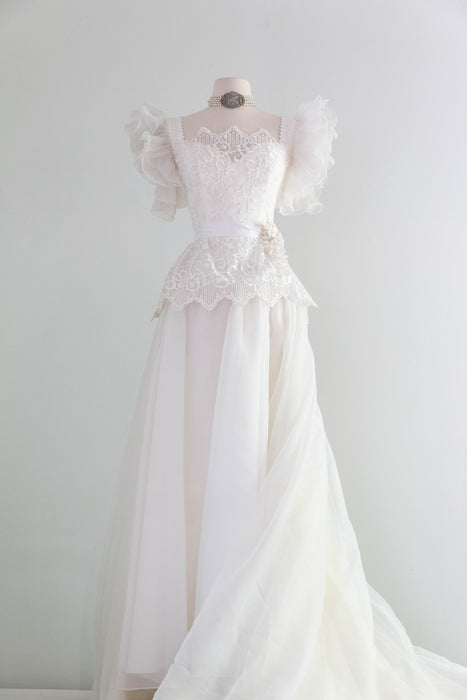 Ethereal Vintage Fairytale Wedding Gown With Ruffles Sleeves & Lace Bo Xtabay Vintage Ethereal Vintage Fairytale Wedding Gown With Ruffles Sleeves & Lace Bo Xtabay Vintage