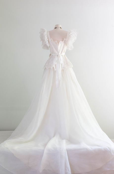 Ethereal Vintage Fairytale Wedding Gown With Ruffles Sleeves & Lace Bo Xtabay Vintage Ethereal Vintage Fairytale Wedding Gown With Ruffles Sleeves & Lace Bo Xtabay Vintage