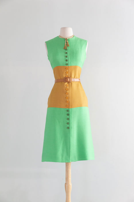 Chic 1960's Color Block Shift Dress By Dynasty / SM
