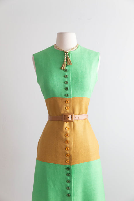 Chic 1960's Color Block Shift Dress By Dynasty / SM