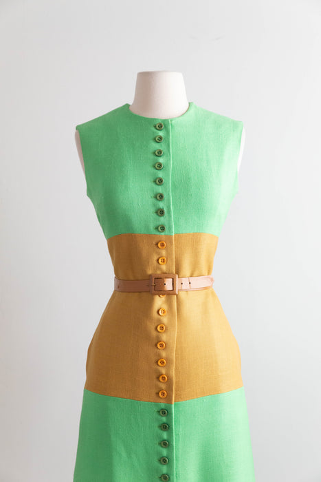Chic 1960's Color Block Shift Dress By Dynasty / SM