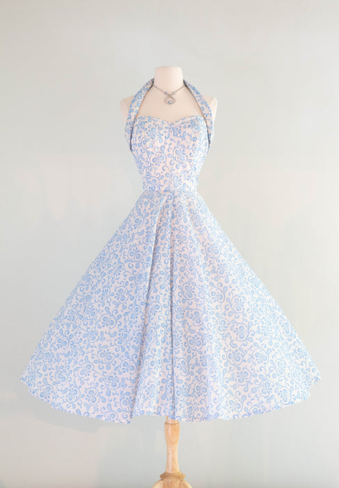 Stunning 1950's Tiana Pittelle Hawaiian Halter Dress / Small