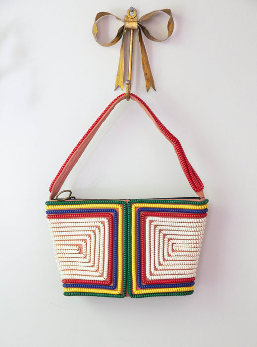Rare 1940's Rainbow Telephone Cord Handbag
