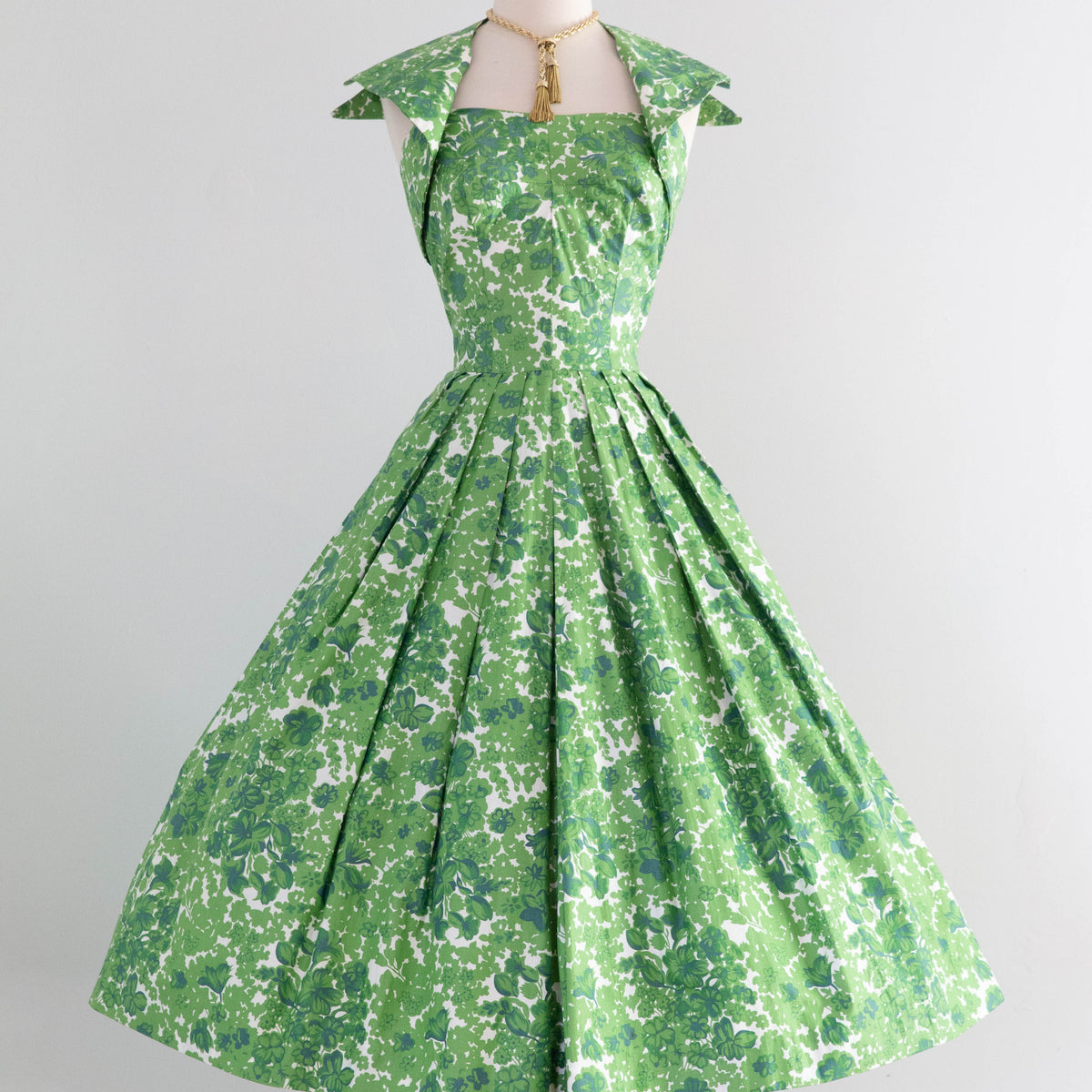 Glorious 1950's Carolyn Schnurer Polished Cotton Summer Dress / S – Xtabay Vintage