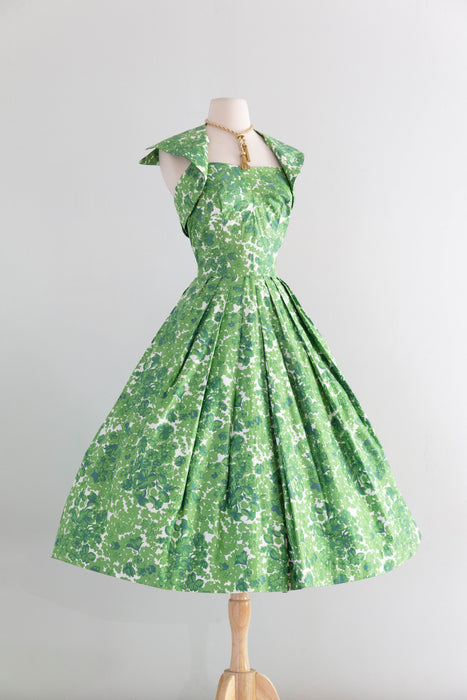 Glorious 1950's Carolyn Schnurer Polished Cotton Summer Dress / S Xtabay Vintage Glorious 1950's Carolyn Schnurer Polished Cotton Summer Dress / S Xtabay Vintage