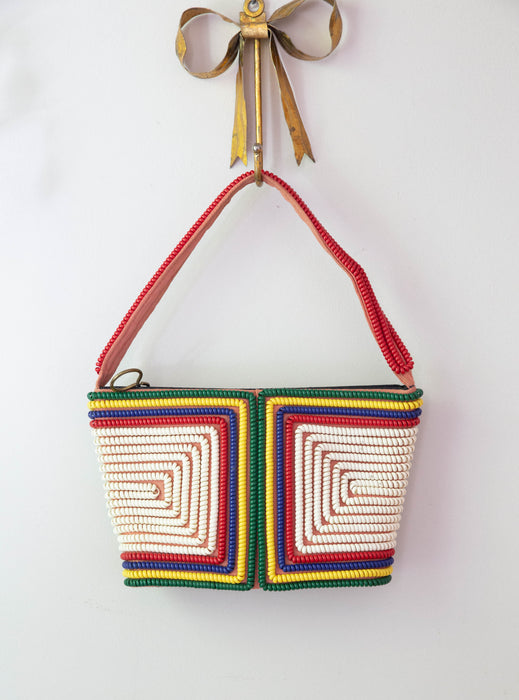 Rare 1940's Rainbow Telephone Cord Handbag