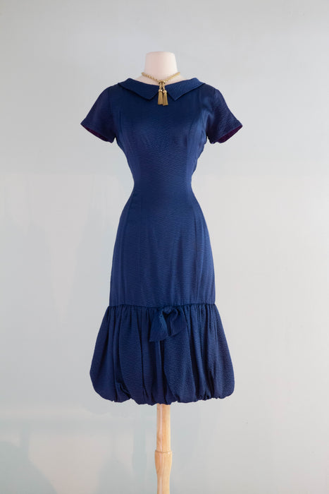 blue wiggle dress Mona Vintage Vamp Wiggle Dress in Gothic Blue Roses Satin | Pinup Couture