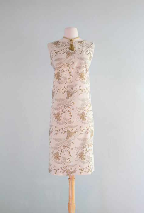 raw silk shift dress Vintage Raw Silk Shirt Dress - Sand