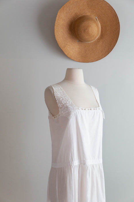 Ethereal 1920's Embroidered Cotton Lawn Two Piece Dress & Blouse / M