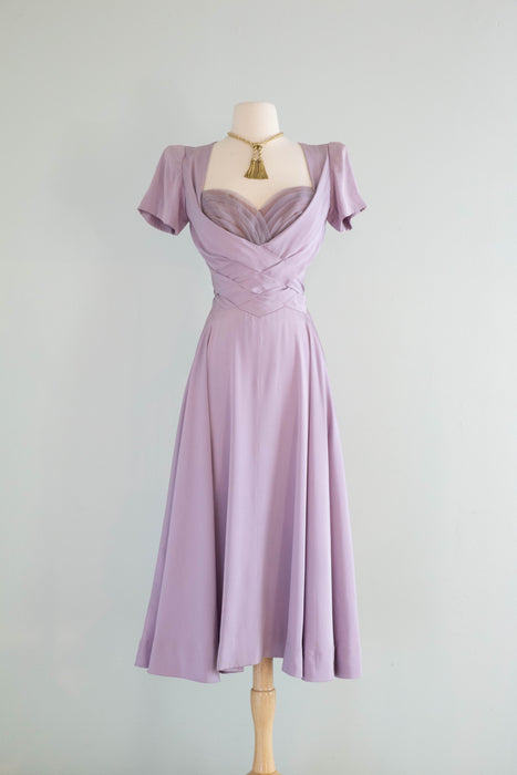 Rare 1940's Lavender Rayon Dress by Hollywood Designer Howard Greer / Xtabay Vintage Rare 1940's Lavender Rayon Dress by Hollywood Designer Howard Greer / Xtabay Vintage