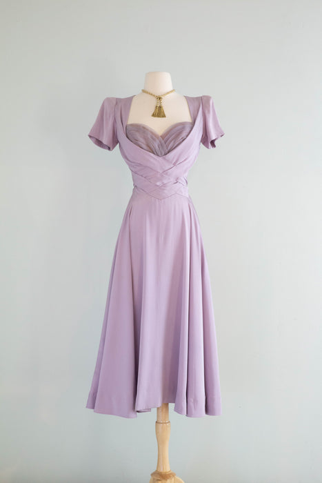 Rare 1940's Lavender Rayon Dress by Hollywood Designer Howard Greer / Xtabay Vintage Rare 1940's Lavender Rayon Dress by Hollywood Designer Howard Greer / Xtabay Vintage