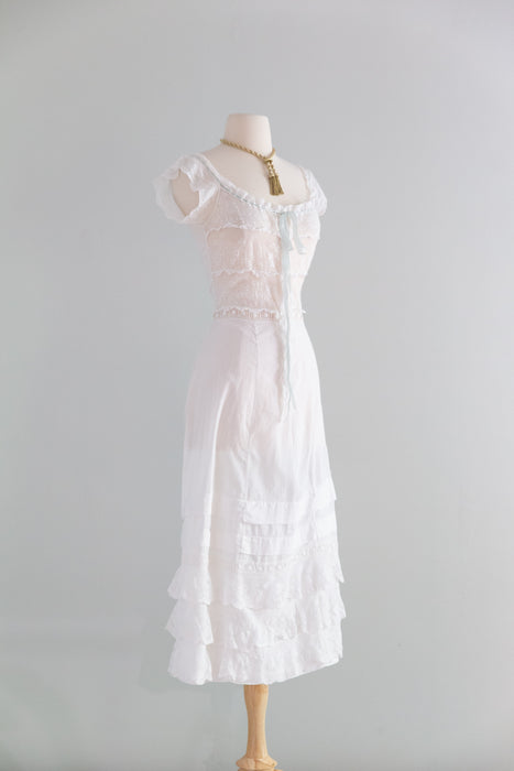 white edwardian dress Romantic Circa 1905-1910 Edwardian White Cotton Lawn Lace Lingerie Dre – Xtabay Vintage