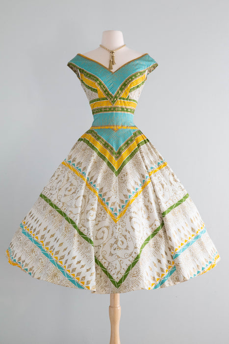 cotton sun dress Sensational 1950's Alix of Miami Cotton Summer Sun Dress / Small – Xtabay Vintage