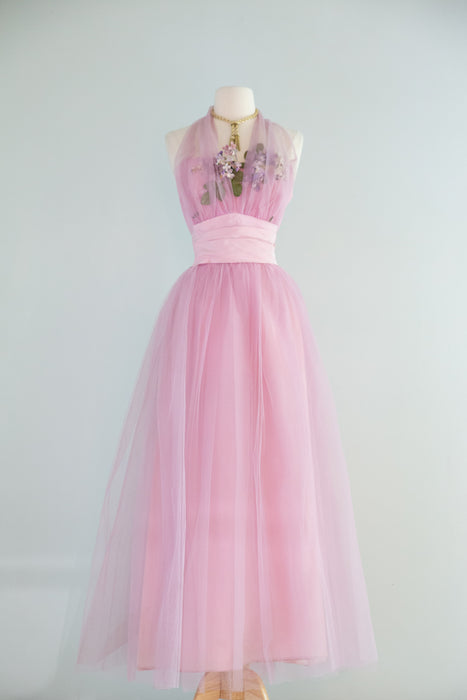 Breathtaking 1950's Violet Haze Formal Gown By Emma Domb / M
