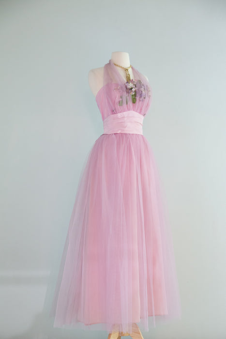 Breathtaking 1950's Violet Haze Formal Gown By Emma Domb / M