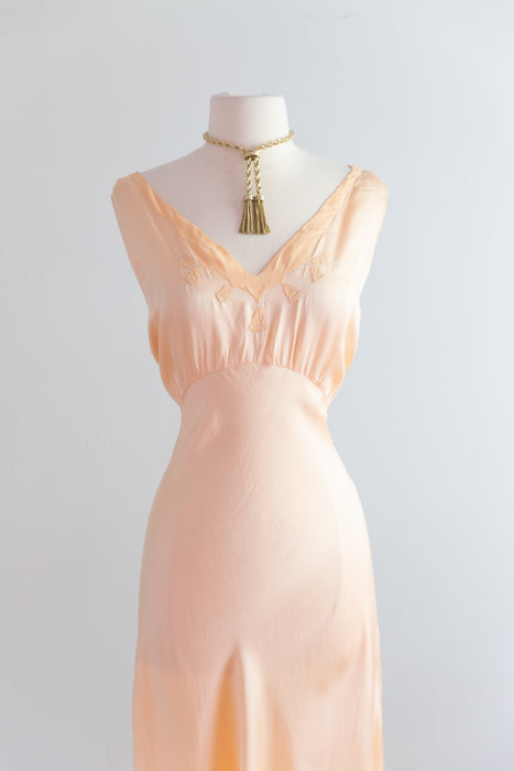 Luminous Ballet Slipper Pink 1930's Silk Bias Cut Slip Dress / ML