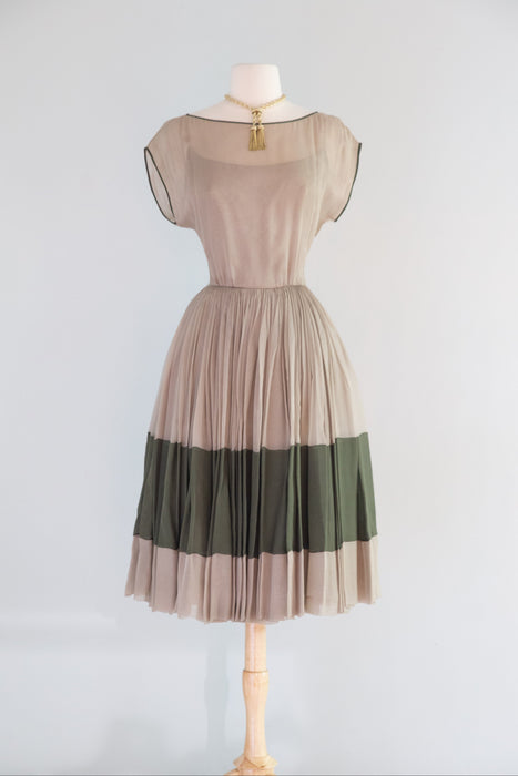 Sublime 1960's James Galanos Couture Silk Chiffon Modernist Cocktail Dress / S