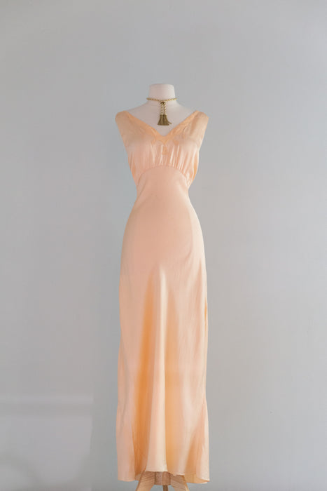 30s bias cut dress The Panel Slip Moonlight Silver v neckline Luminous Ballet Slipper Pink 1930's